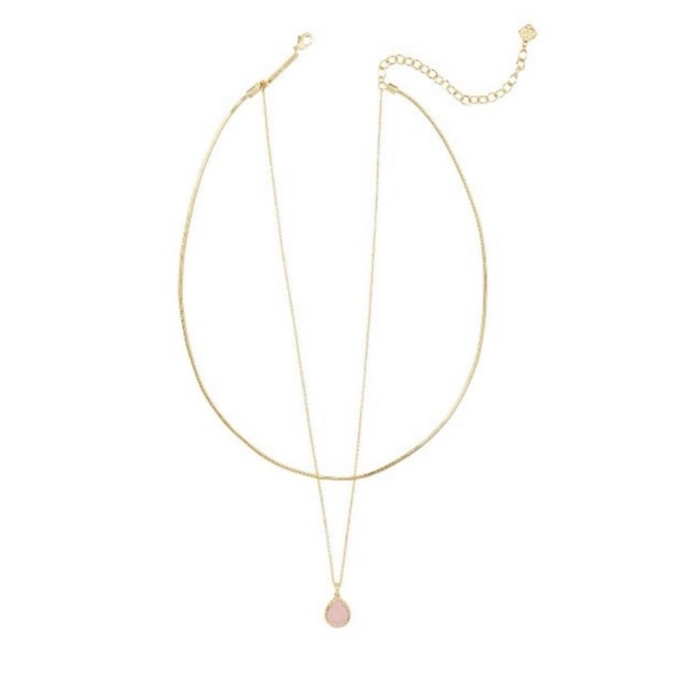 NIB KENDRA SCOTT Sami Quartz 14K Gold Over Brass Multi-Strand Necklace-Rose